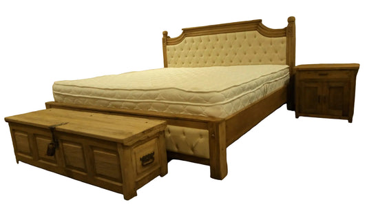 Cama con espaldar tapizado